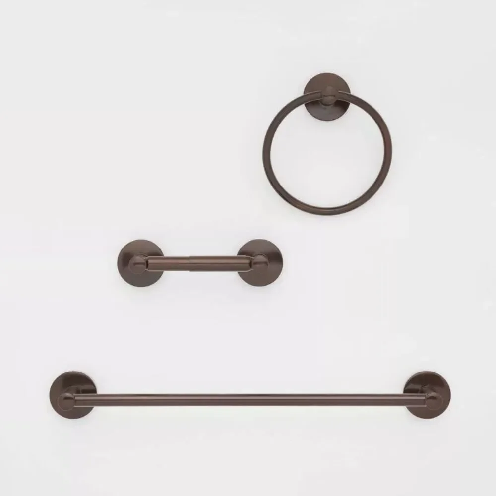 Threshold Minimalist 3-Piece Bath Hardware Set Towel Ring Bar Tissue Holder